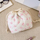 Quilted Drawstring Makeup Bag Large Capacity Portable Cosmetic Organizer Pouch