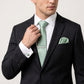 Men's Textured Solid Color Tie Gift Set with Matching Pocket Square Cufflinks and Silver Tie Clip