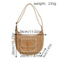Woven Crochet Hobo Bag with Flap Pocket Leather Strap Slouchy Shoulder Handbag Lightweight Knit Tote
