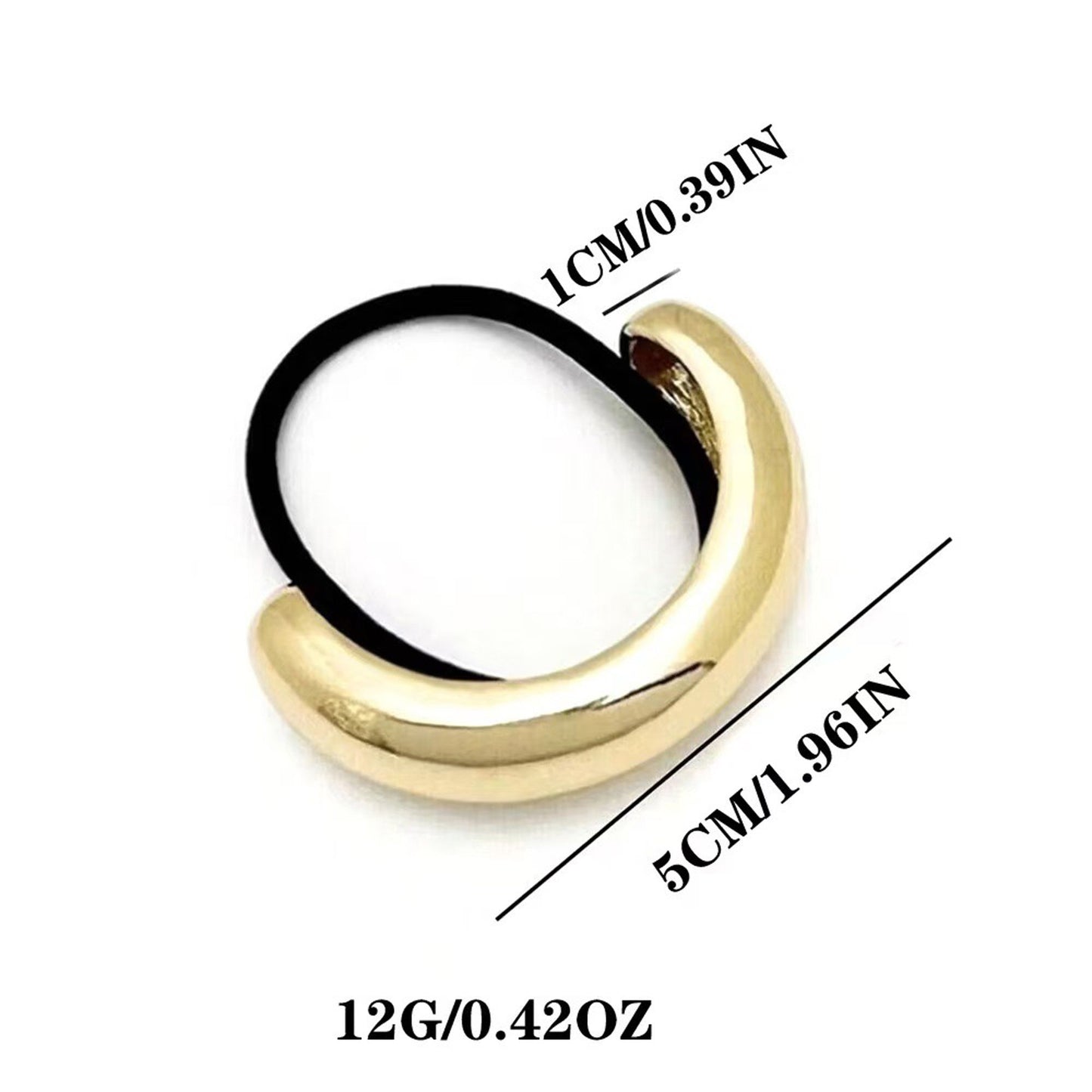 Gold Tone Hair Ties Set 6 Pack Accent Elastic Ponytail Holders Minimalist Hair Accessories