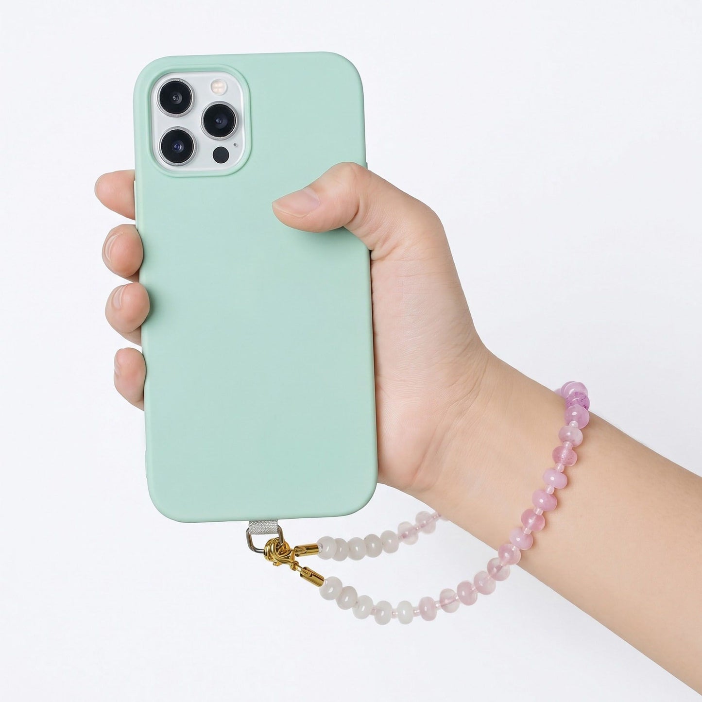 Beaded Phone Wrist Strap with Detachable Clasps