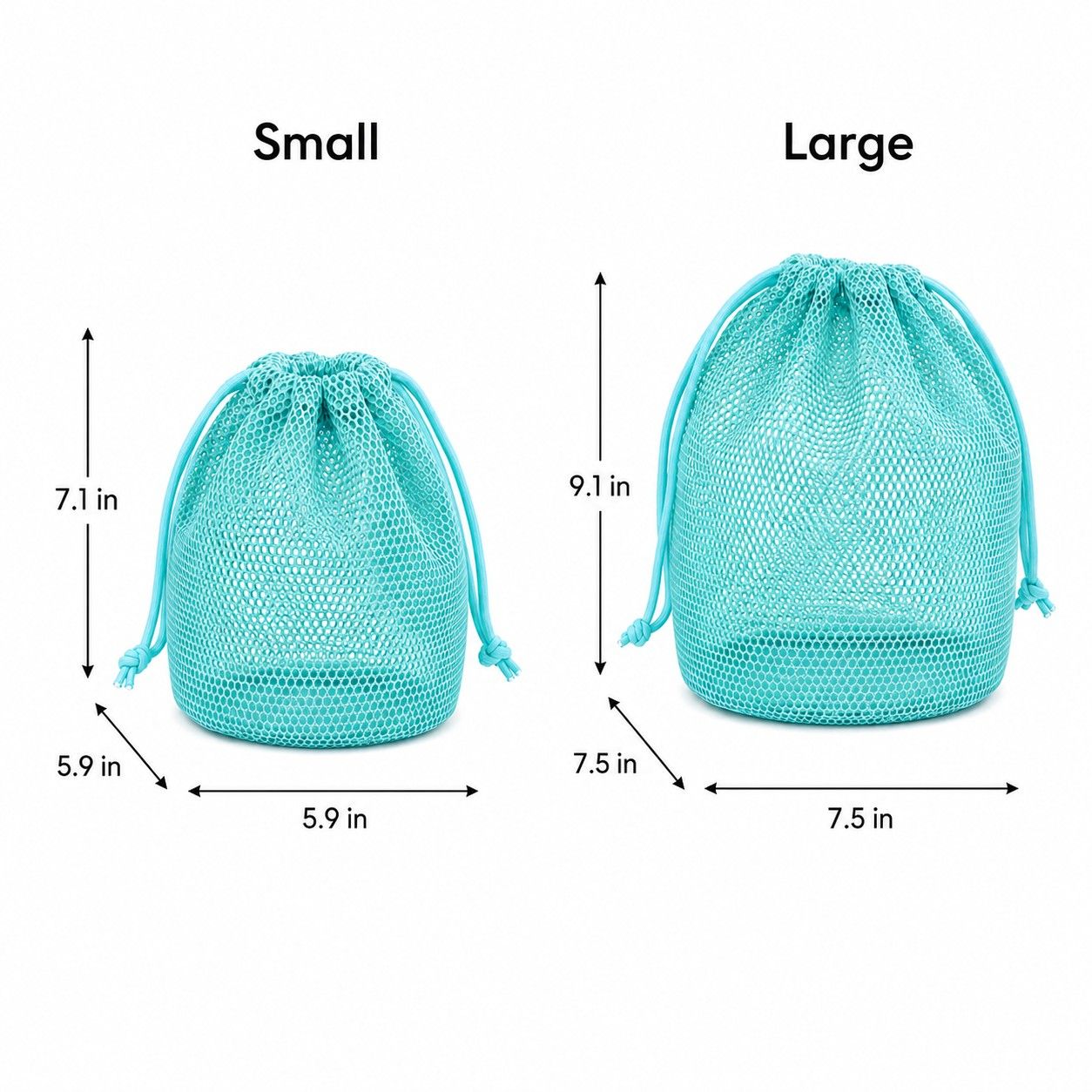 2-Pack Mesh Drawstring Shower Bags, Large and Small Travel Organizer Set