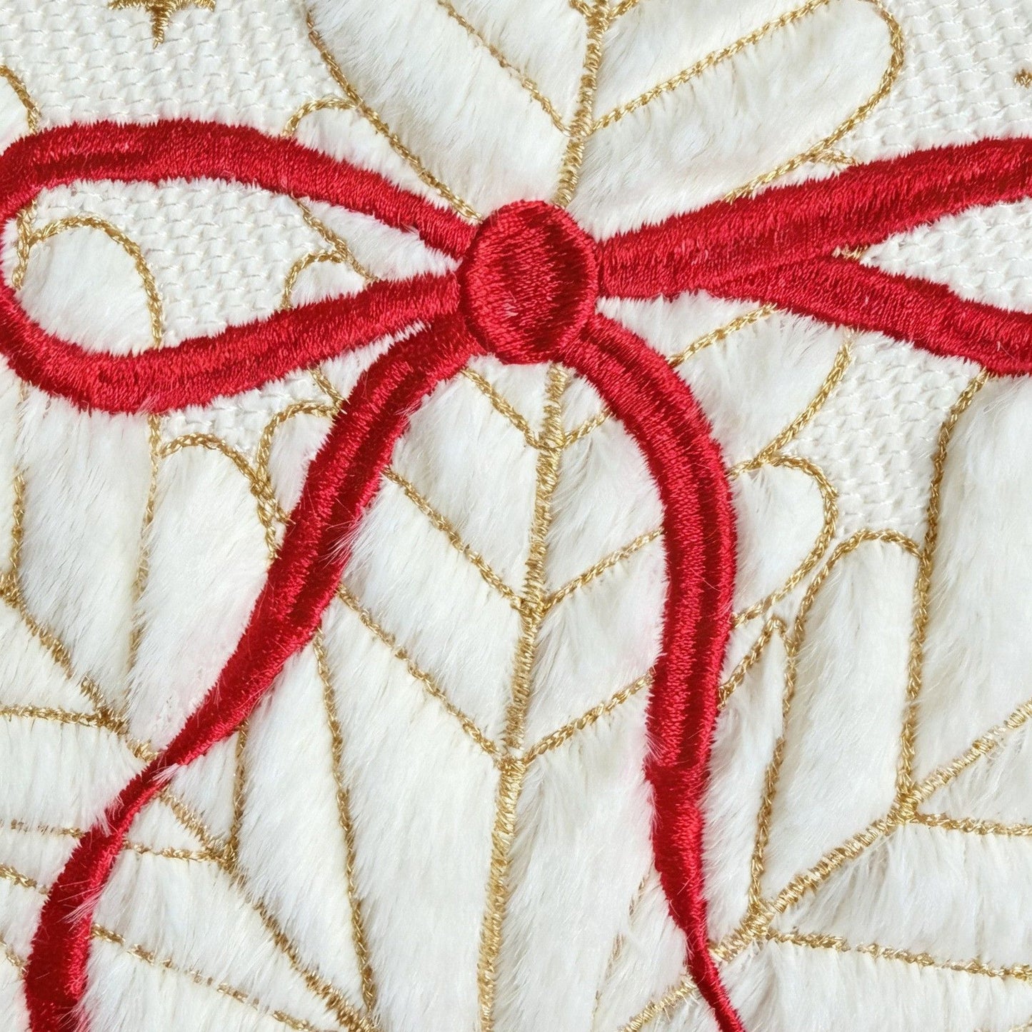 Christmas Embroidered Plush Throw Pillow Cover 18 x 18 Inch 1 Pack