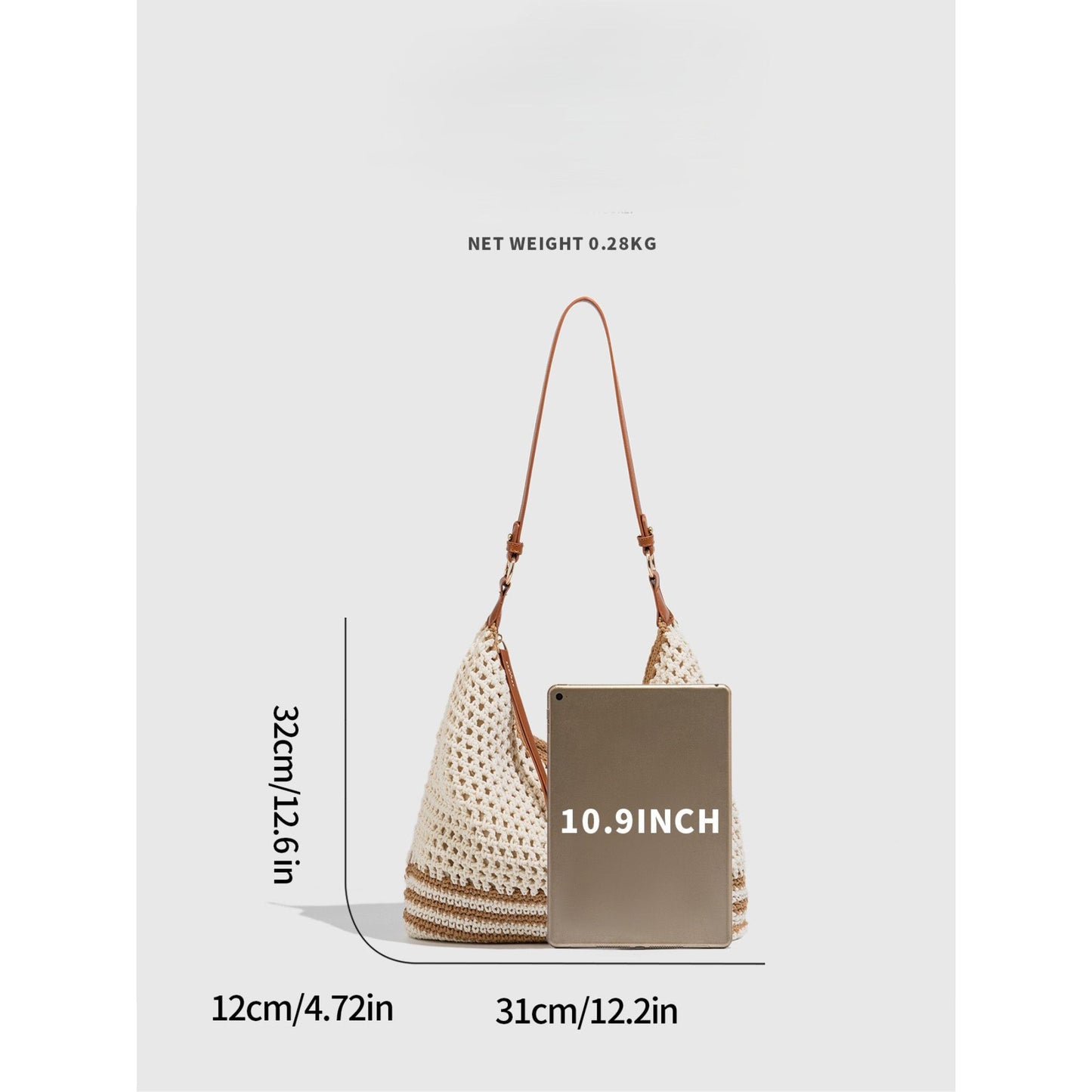 Polyester Shoulder Bag with Zipper Closure