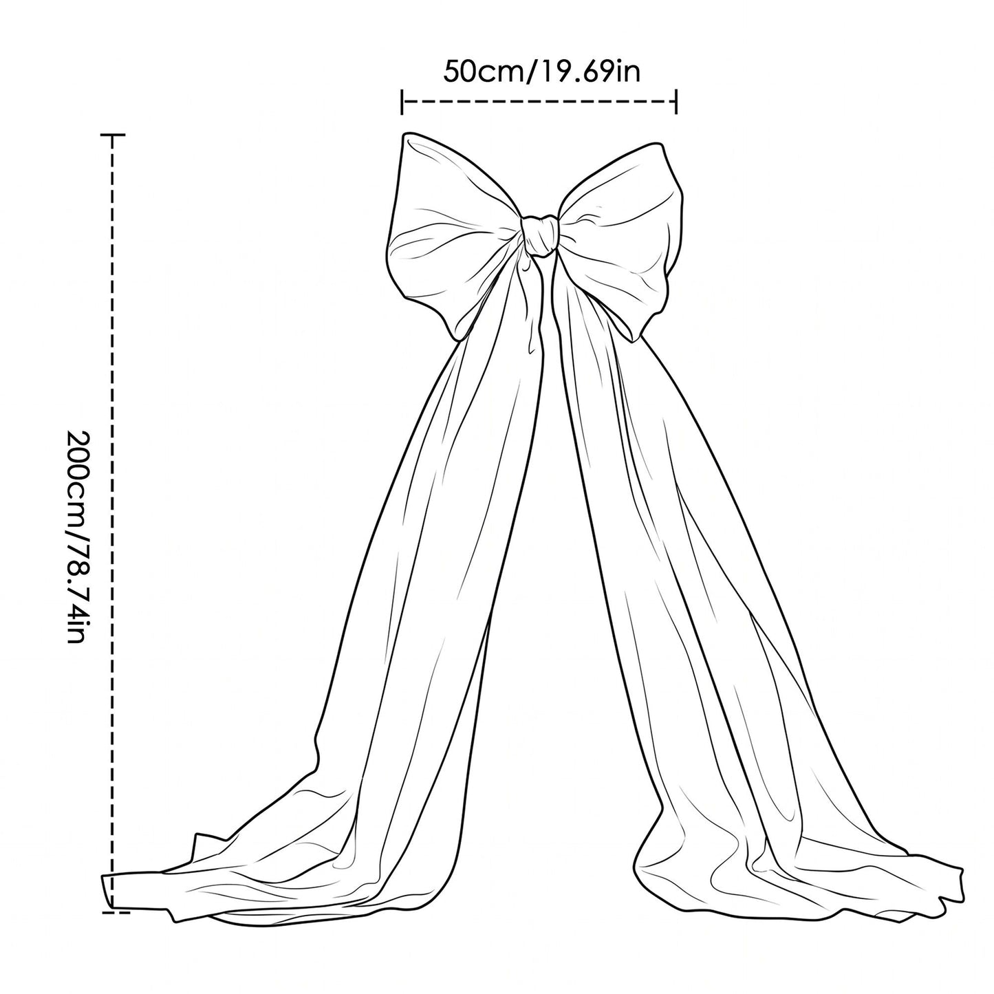 Large Sheer Christmas Tree Bow with Long Ribbon Tails