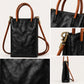 Mini Tote Bag with Top Handles and Adjustable Crossbody Strap