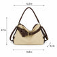 Slouchy Shoulder Hobo Bag with Adjustable Strap Buckle Detail and Inner Zip Pocket