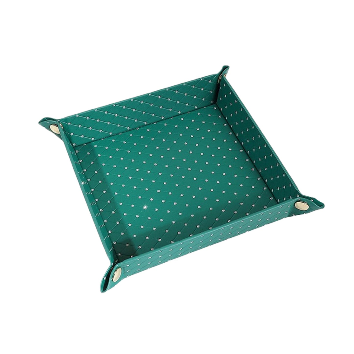 Foldable Desk Organizer Tray Snap Corner Storage Tray for Keys Jewelry Home Office Catchall