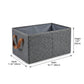 Foldable Fabric Storage Bin with Open Top and Carry Handles
