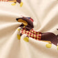 Dachshund Dog Print Decorative Throw Pillow Cover with Pom Pom Corners and Hidden Zipper