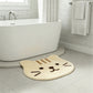 Cute Cat Head Shaped Bathroom Floor Mat Soft Water Absorbent with Anti-Slip Base