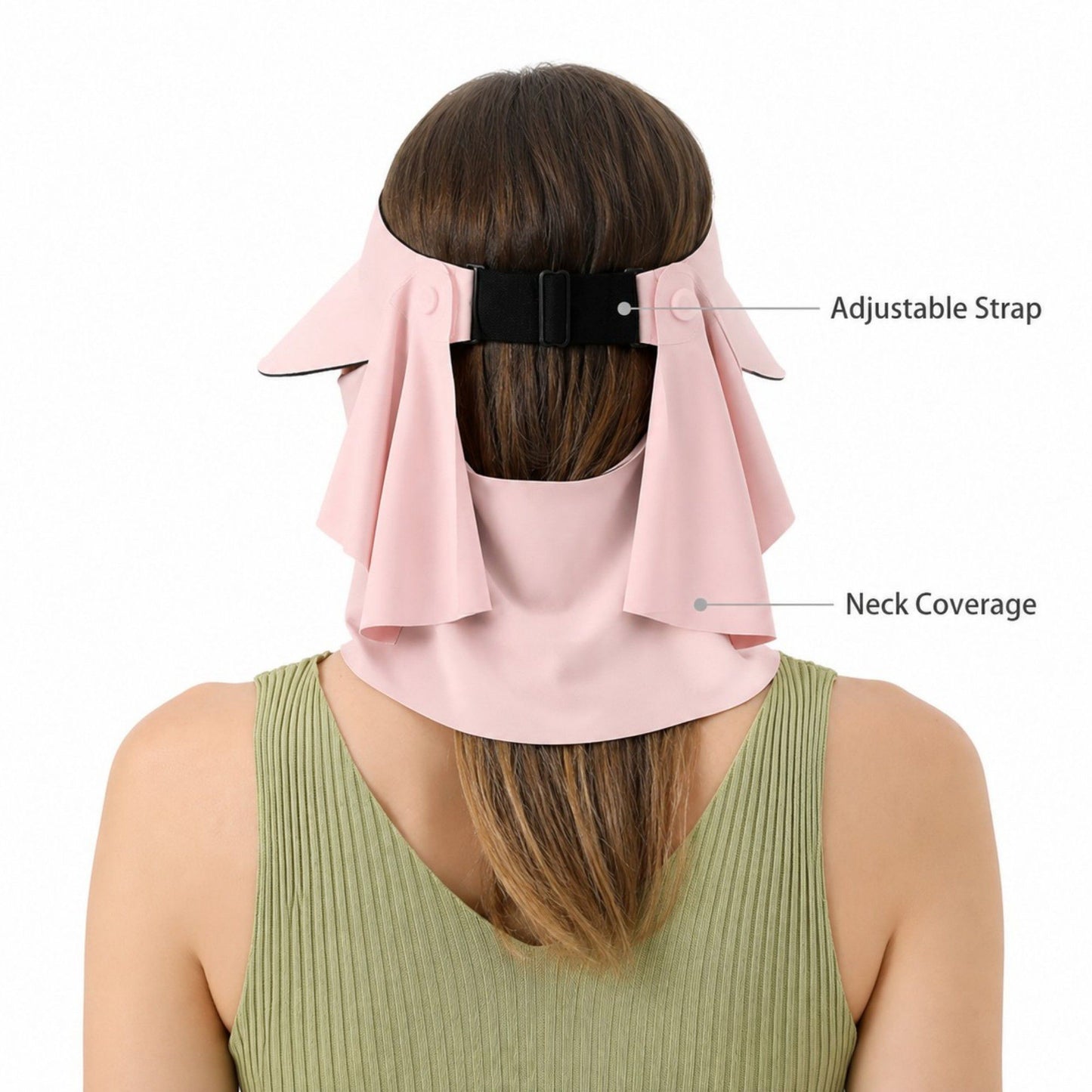 Magnetic Detachable Face Cover Visor Hat with Wide Brim and Neck Coverage