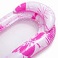 Pink Floral Inflatable Pool Lounger with Mesh Center