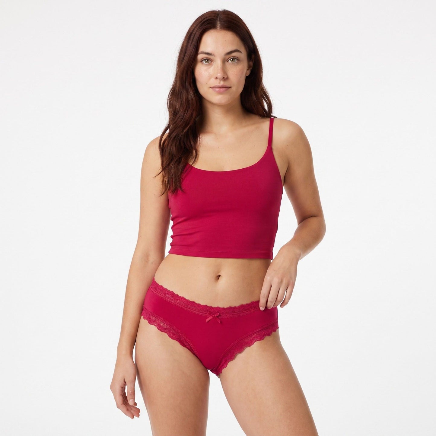 2 Pack Lace Trim Hipster Underwear with Bow Detail
