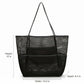 Mesh Beach Tote Bag with See Through Design and Shoulder Handles