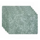 6 Piece Floral PVC Placemat Set Heat Resistant Wipe Clean Table Mats for Dining Table