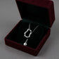Women's Abstract Drop Pendant Necklace with Fluid Open Frame Design