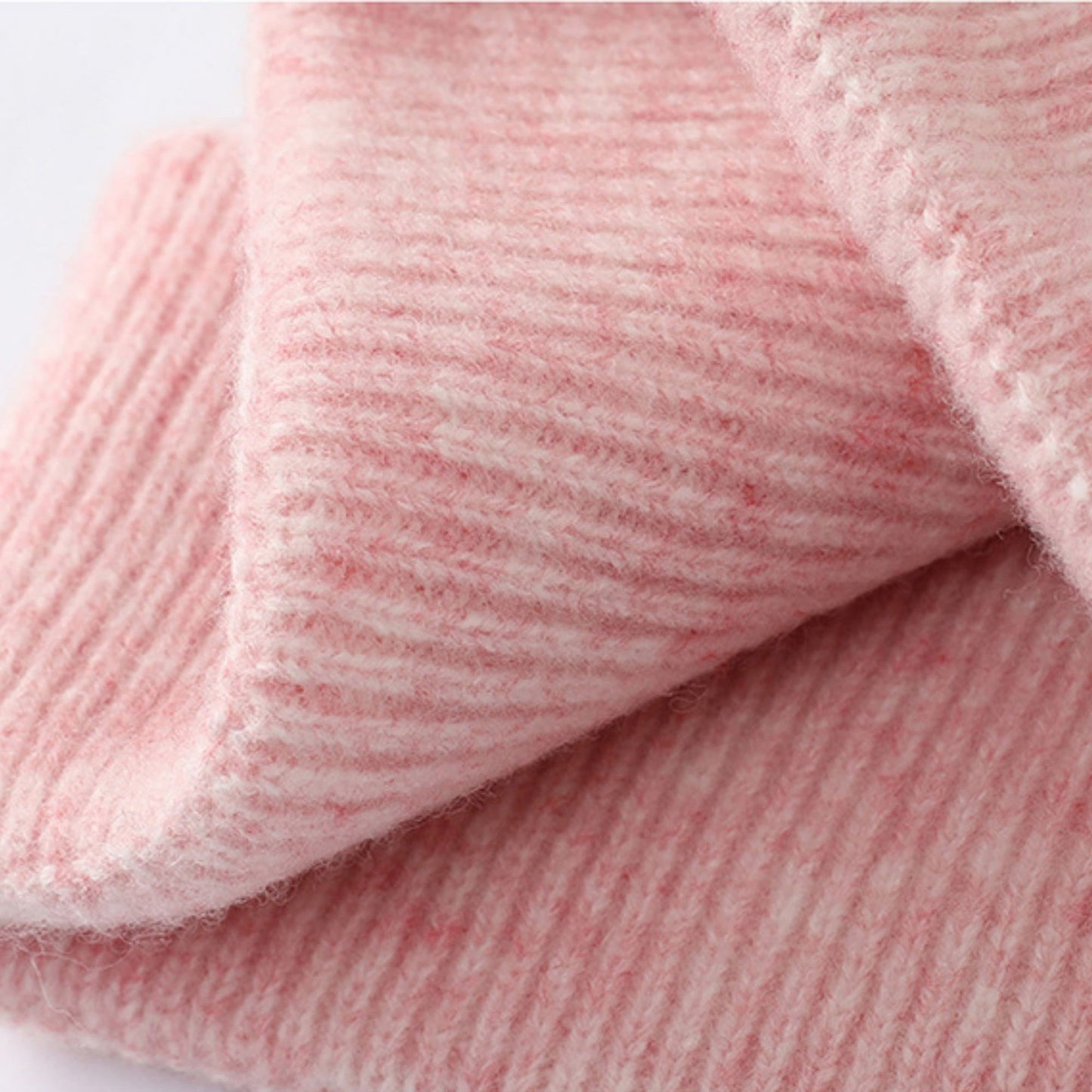 Ribbed Wool Knit Beanie Hat with Folded Cuff