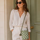 Embroidered Bucket Bag Bird Print Shoulder Bag
