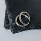 Women's Titanium Steel Double Loop Ring - Durable Hypoallergenic Statement Ring for Daily Wear