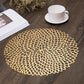 4 Set Round Geometric Cutout Placemats with Modern Floral Design 15in