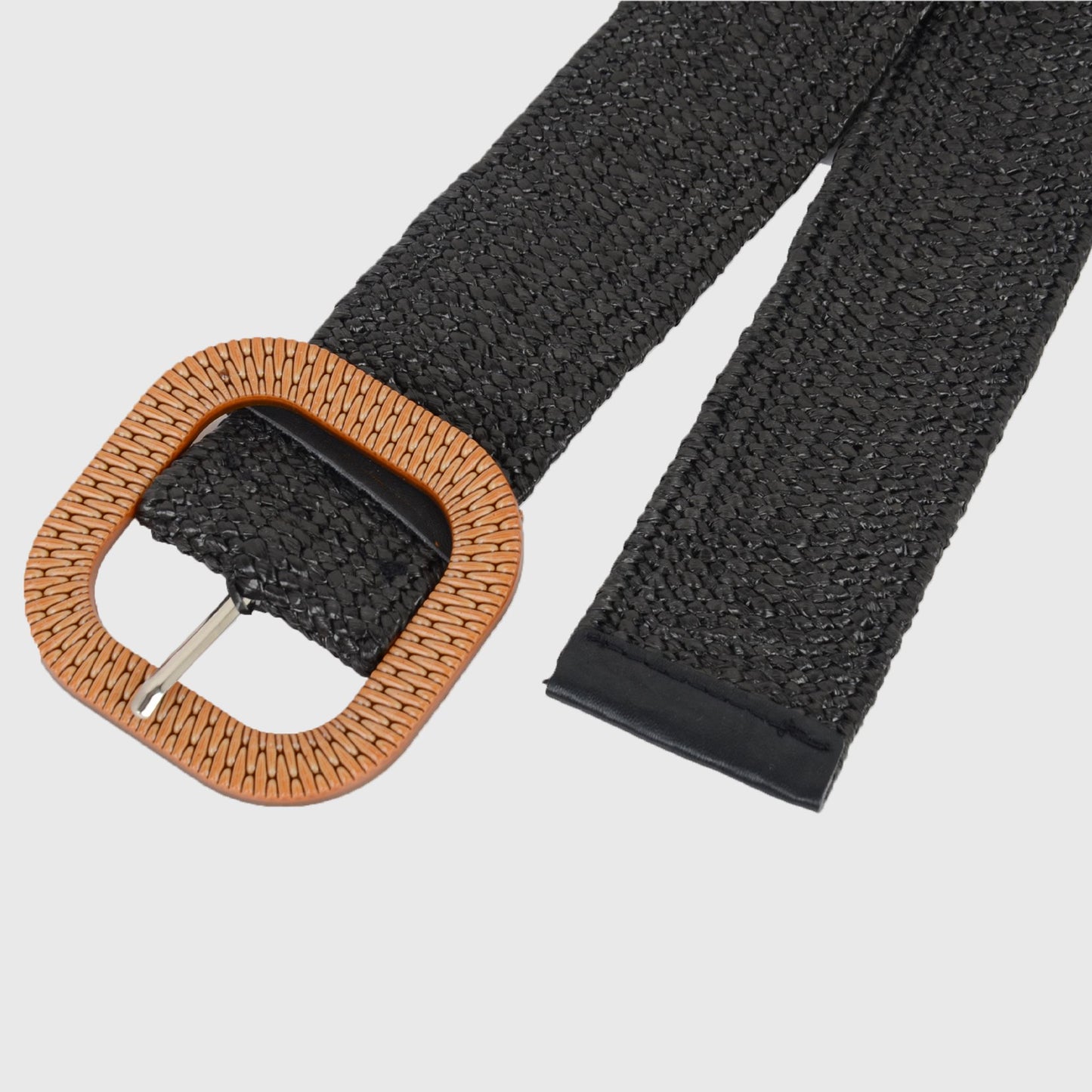 Stylish Straw Belt with Woven Buckle