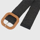 Stylish Straw Belt with Woven Buckle