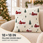 Christmas Embroidered Throw Pillow Cover 18 x 18 Inch Holiday Home Decor