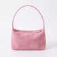 Faux Suede Shoulder Bag with Zipper Closure