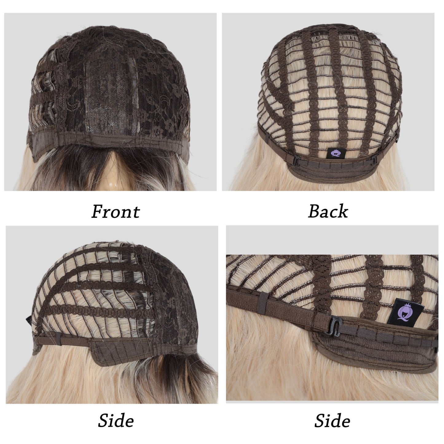 Synthetic Wavy Bob Wig with Curtain Bangs Short Curly Hair for Daily Wear