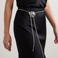 Rose Metal Waist Chain Adjustable Vintage Body Belt Floral Inspired Waist Jewelry 43.3in