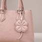 Four-Leaf Clover Bag Charm with Silver Tone Clip