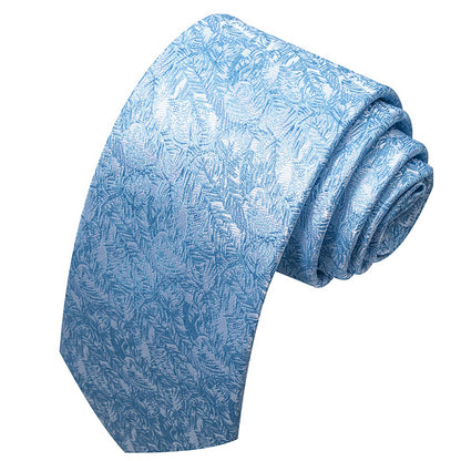 Men's Floral Print Tie with Woven Botanical Pattern and Classic Tapered Design