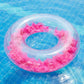 Clear Feather Inflatable Pool Ring with Blue Accent Fill