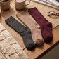 3-Pair Tall Ribbed Knit Crew Socks Set, Soft Slouchy Mid-Calf Casual Socks