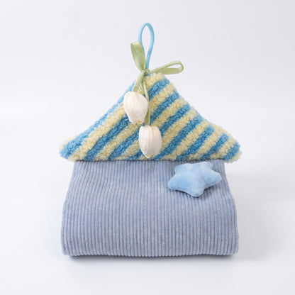 Hanging Tissue Holder House Shape Soft Fabric Tissue Dispenser