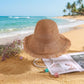 Wide Brim Sun Hat with Frayed Edge and Lightweight Open Weave