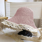 Women's Crochet Straw Hat with Lace Trim and Bow Detail
