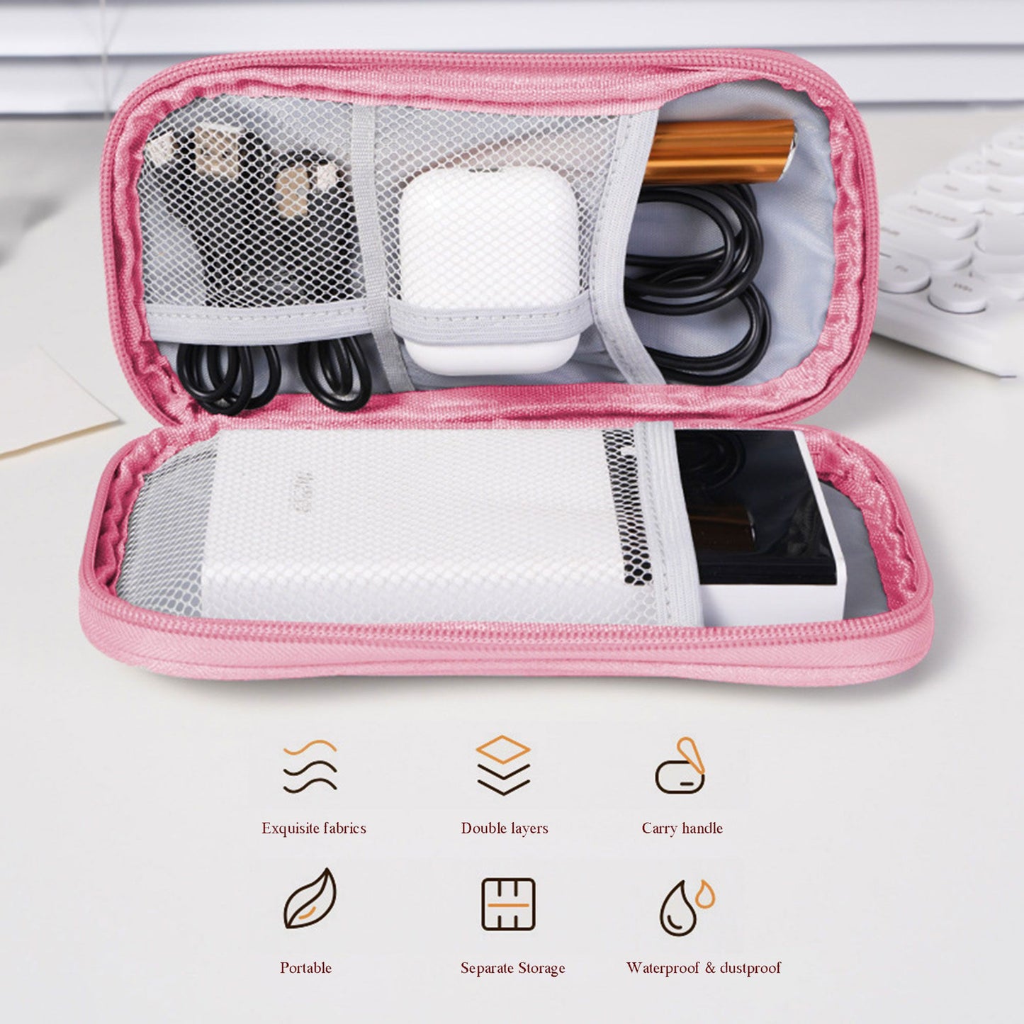 Wristlet Pouch - Compact Zippered Handbag for Daily Essentials Use