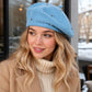 Rhinestone Studded Knit Wool Beret