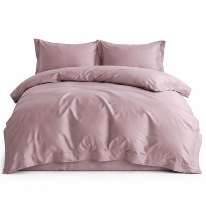 4-Piece Cotton Washed Bedding Set with Duvet Cover Flat Sheet and Pillowcases Soft Smooth Finish