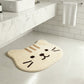 Cute Cat Head Shaped Bathroom Floor Mat Soft Water Absorbent with Anti-Slip Base