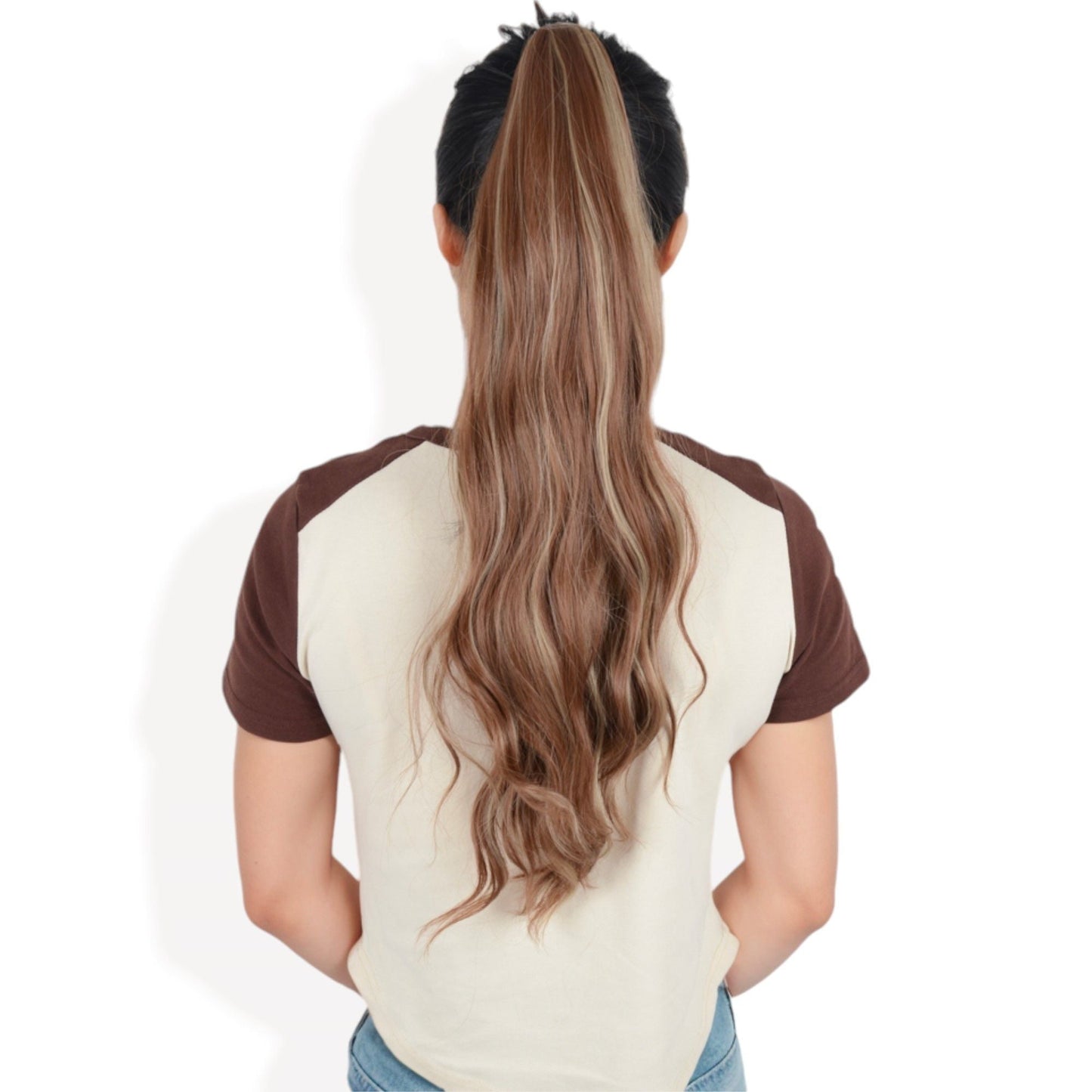 Claw Clip Ponytail Extensions for Women 22 Inch Long Wavy Fluffy Synthetic Ponytail Hairpiece
