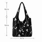 Embroidered Leaf Shoulder Tote Bag Lightweight Foldable Everyday Bag for Women