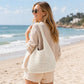 Woven Straw Shoulder Bag - Lightweight Hand-Knit Summer Tote for Beach and Vacation