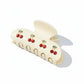 Cherry Print Acrylic Hair Claw Clip with Curved Design and Strong Grip