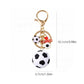 2 Pack Sports Ball Keychains with Gold Tone Clip Ring and Charm Accents