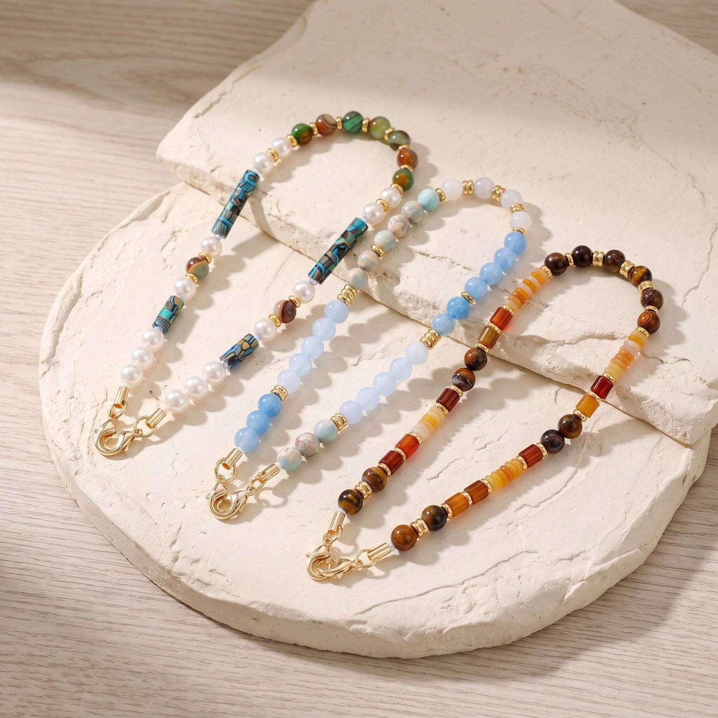 Beaded Phone Wrist Strap with Removable Clasps