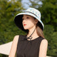 Women's Reversible Floral & Solid Bucket Sun Hat with Chin Strap
