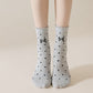 3-Pair Soft Polka Dot Socks with Bow Embroidery and Ruffled Cuff Design